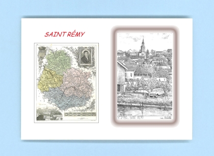 Cartes Postales impression Noir avec dpartement sur la ville de ST REMY Titre : vue