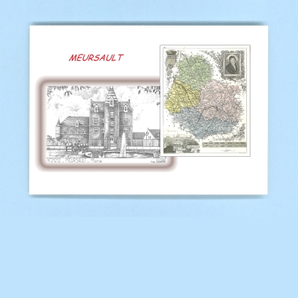 Cartes Postales impression Noir avec dpartement sur la ville de MEURSAULT Titre : mairie