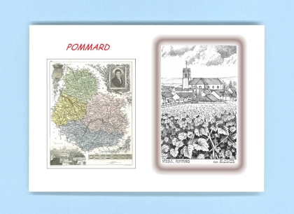 Cartes Postales impression Noir avec dpartement sur la ville de POMMARD Titre : vue