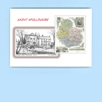 Cartes Postales impression Noir avec dpartement sur la ville de ST APOLLINAIRE Titre : mairie