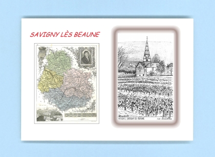 Cartes Postales impression Noir avec dpartement sur la ville de SAVIGNY LES BEAUNE Titre : vue