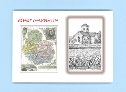 Cartes Postales impression Noir avec dpartement sur la ville de GEVREY CHAMBERTIN Titre : vue