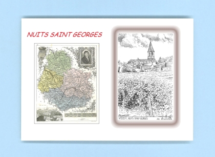 Cartes Postales impression Noir avec dpartement sur la ville de NUITS ST GEORGES Titre : vue