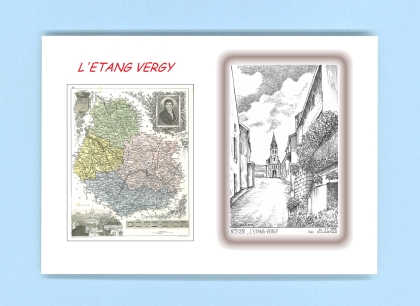 Cartes Postales impression Noir avec dpartement sur la ville de L ETANG VERGY Titre : vue