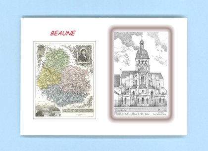 Cartes Postales impression Noir avec dpartement sur la ville de BEAUNE Titre : l abside de notre dame