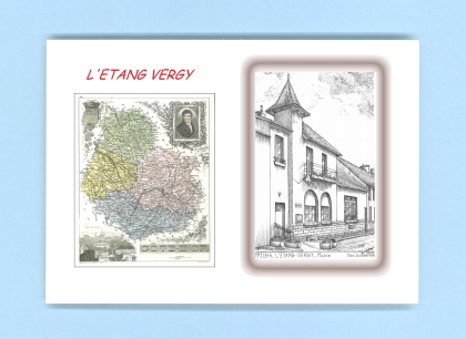 Cartes Postales impression Noir avec dpartement sur la ville de L ETANG VERGY Titre : mairie