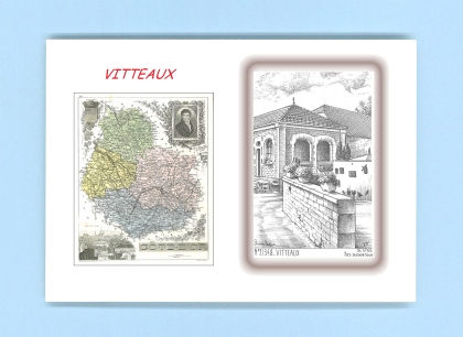 Cartes Postales impression Noir avec dpartement sur la ville de VITTEAUX Titre : vue