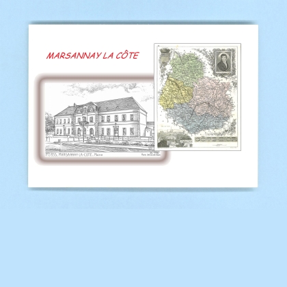 Cartes Postales impression Noir avec dpartement sur la ville de MARSANNAY LA COTE Titre : mairie