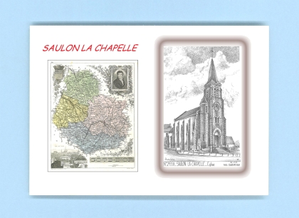 Cartes Postales impression Noir avec dpartement sur la ville de SAULON LA CHAPELLE Titre : eglise