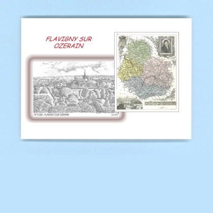 Cartes Postales impression Noir avec dpartement sur la ville de FLAVIGNY SUR OZERAIN Titre : vue generale