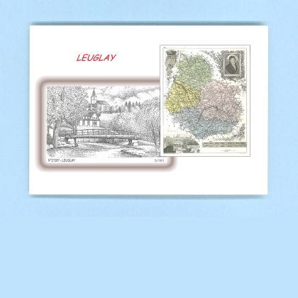 Cartes Postales impression Noir avec dpartement sur la ville de LEUGLAY Titre : vue