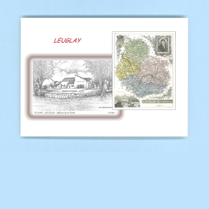 Cartes Postales impression Noir avec dpartement sur la ville de LEUGLAY Titre : maison de la foret
