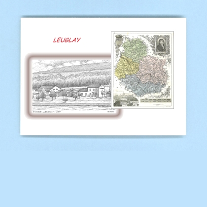 Cartes Postales impression Noir avec dpartement sur la ville de LEUGLAY Titre : gare