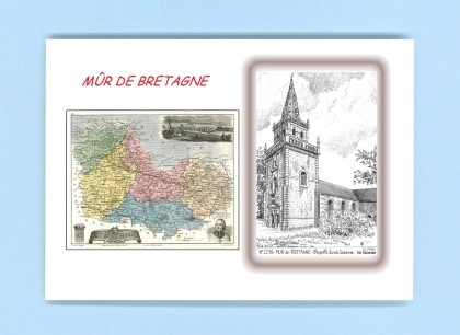 Cartes Postales impression Noir avec dpartement sur la ville de MUR DE BRETAGNE Titre : chapelle ste suzanne