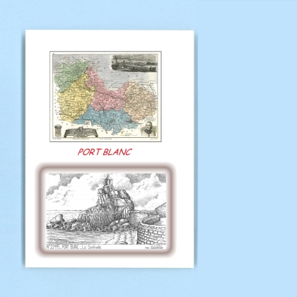 Cartes Postales impression Noir avec dpartement sur la ville de PORT BLANC Titre : la sentinelle