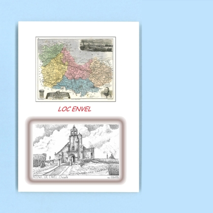 Cartes Postales impression Noir avec dpartement sur la ville de LOC ENVEL Titre : chapelle