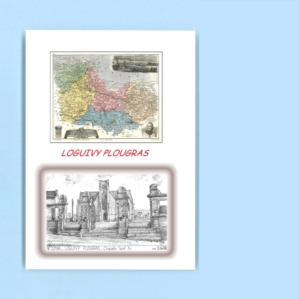 Cartes Postales impression Noir avec dpartement sur la ville de LOGUIVY PLOUGRAS Titre : chapelle st yvi
