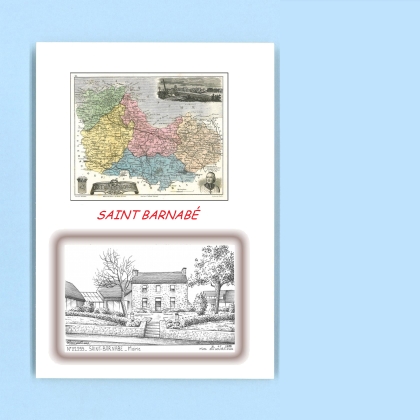Cartes Postales impression Noir avec dpartement sur la ville de ST BARNABE Titre : mairie
