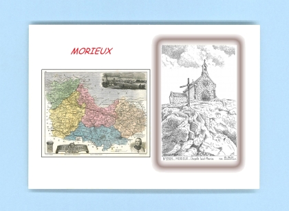 Cartes Postales impression Noir avec dpartement sur la ville de MORIEUX Titre : chapelle st maurice