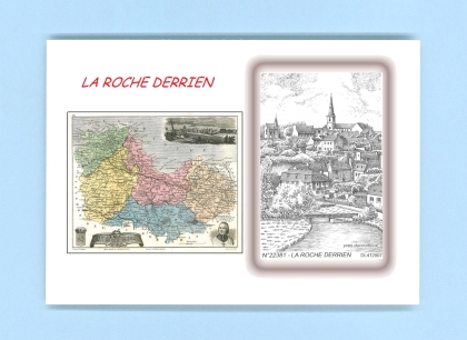 Cartes Postales impression Noir avec dpartement sur la ville de LA ROCHE DERRIEN Titre : vue