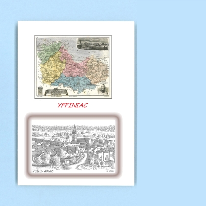 Cartes Postales impression Noir avec dpartement sur la ville de YFFINIAC Titre : vue