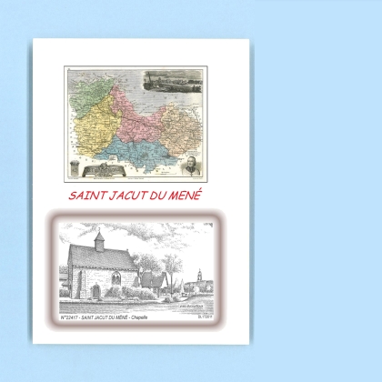 Cartes Postales impression Noir avec dpartement sur la ville de ST JACUT DU MENE Titre : chapelle
