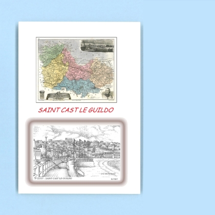 Cartes Postales impression Noir avec dpartement sur la ville de ST CAST LE GUILDO Titre : vue