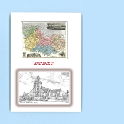 Cartes Postales impression Noir avec dpartement sur la ville de BRINGOLO Titre : eglise