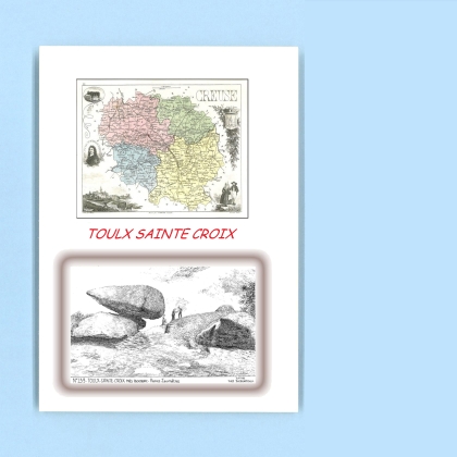Cartes Postales impression Noir avec dpartement sur la ville de TOULX STE CROIX Titre : pierres jaumatres