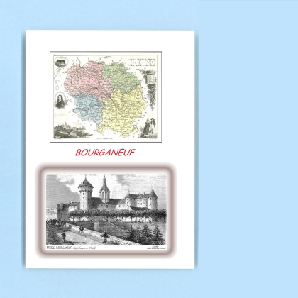Cartes Postales impression Noir avec dpartement sur la ville de BOURGANEUF Titre : vue