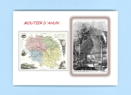 Cartes Postales impression Noir avec dpartement sur la ville de MOUTIER D AHUN Titre : portail