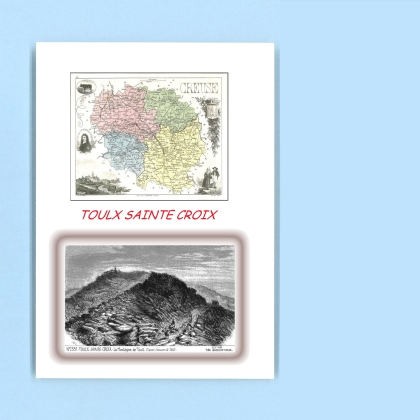 Cartes Postales impression Noir avec dpartement sur la ville de TOULX STE CROIX Titre : la montagne de toull