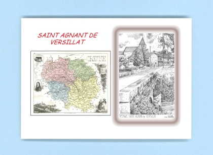 Cartes Postales impression Noir avec dpartement sur la ville de ST AGNANT DE VERSILLAT Titre : vue