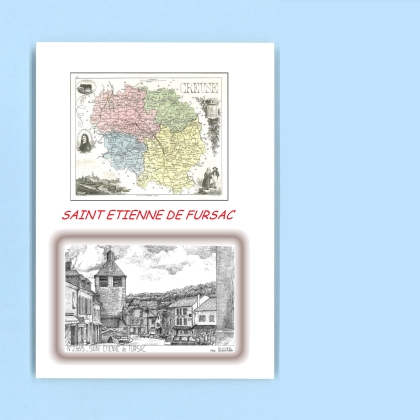 Cartes Postales impression Noir avec dpartement sur la ville de ST ETIENNE DE FURSAC Titre : vue