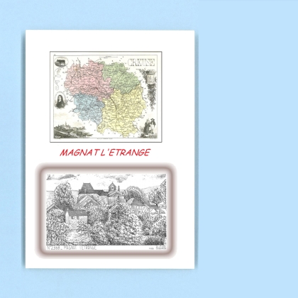 Cartes Postales impression Noir avec dpartement sur la ville de MAGNAT L ETRANGE Titre : vue