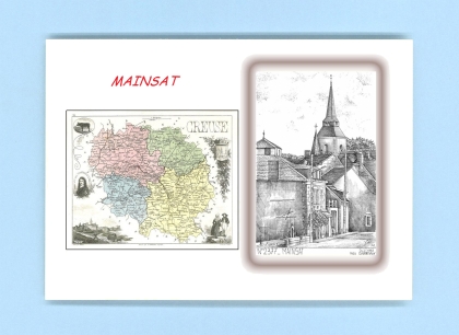 Cartes Postales impression Noir avec dpartement sur la ville de MAINSAT Titre : vue
