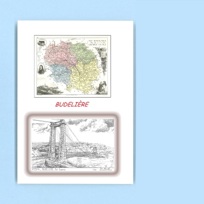 Cartes Postales impression Noir avec dpartement sur la ville de BUDELIERE Titre : pont suspendu