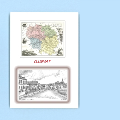 Cartes Postales impression Noir avec dpartement sur la ville de CLUGNAT Titre : vue