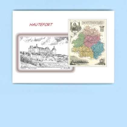 Cartes Postales impression Noir avec dpartement sur la ville de HAUTEFORT Titre : vue