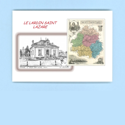 Cartes Postales impression Noir avec dpartement sur la ville de LE LARDIN ST LAZARE Titre : mairie
