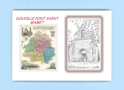Cartes Postales impression Noir avec dpartement sur la ville de DOUVILLE PONT ST MAMET Titre : eglise
