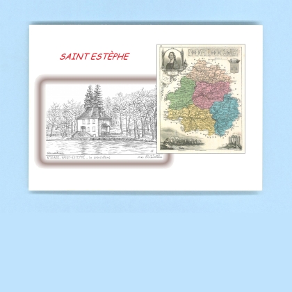 Cartes Postales impression Noir avec dpartement sur la ville de ST ESTEPHE Titre : le grand etang
