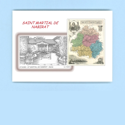 Cartes Postales impression Noir avec dpartement sur la ville de ST MARTIAL DE NABIRAT Titre : mairie