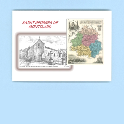 Cartes Postales impression Noir avec dpartement sur la ville de ST GEORGES DE MONTCLARD Titre : chapelle ste rita