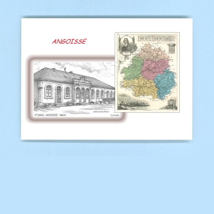 Cartes Postales impression Noir avec dpartement sur la ville de ANGOISSE Titre : mairie