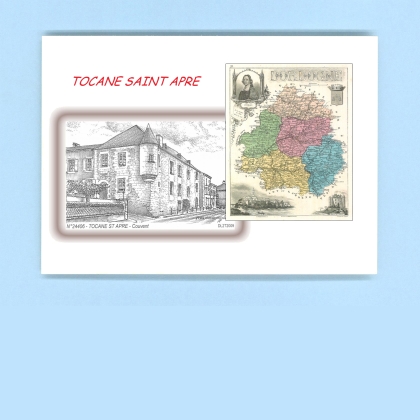 Cartes Postales impression Noir avec dpartement sur la ville de TOCANE ST APRE Titre : couvent