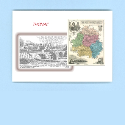 Cartes Postales impression Noir avec dpartement sur la ville de THONAC Titre : pont