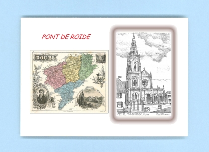 Cartes Postales impression Noir avec dpartement sur la ville de PONT DE ROIDE Titre : eglise