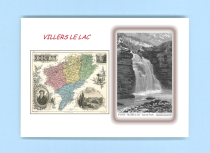 Cartes Postales impression Noir avec dpartement sur la ville de VILLERS LE LAC Titre : saut du doubs