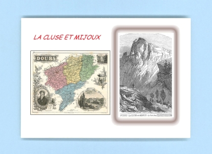 Cartes Postales impression Noir avec dpartement sur la ville de LA CLUSE ET MIJOUX Titre : le fort de joux